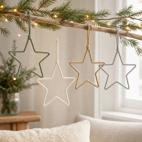 Star with colored twisted string 20 cm in diameter