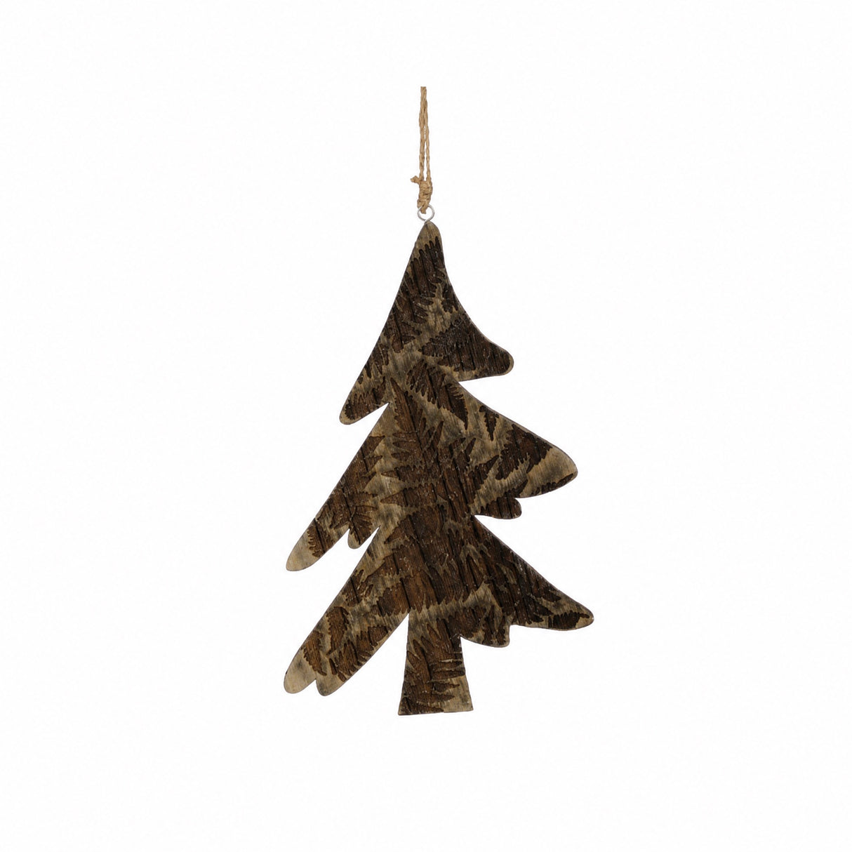 Wooden ornament with fern leaves
