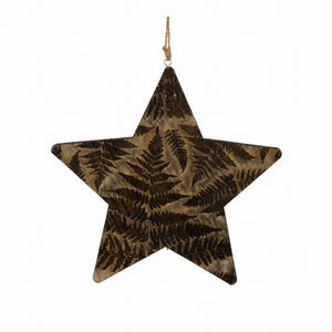 Wooden ornament with fern leaves