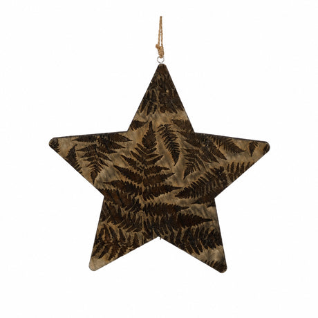 Wooden ornament with fern leaves