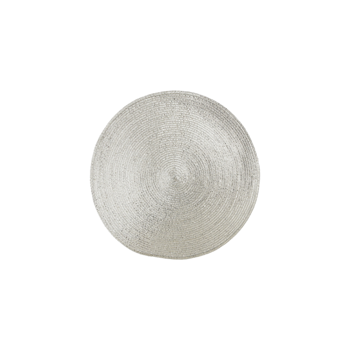 Rund dækkeserviet i sølv