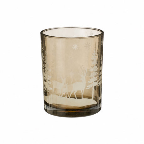 Tealight holder winter forest 10 cm in diameter