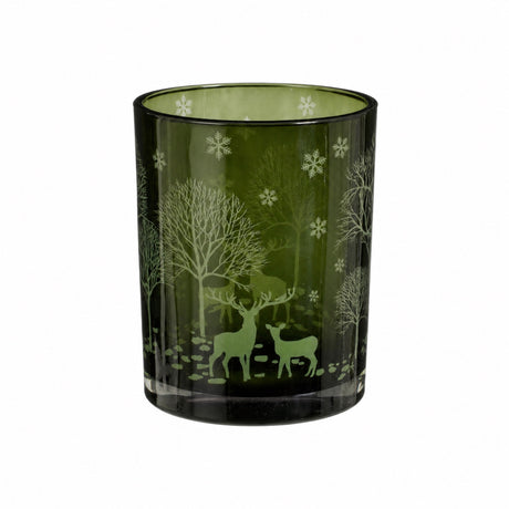 Tealight holder winter forest 10 cm in diameter