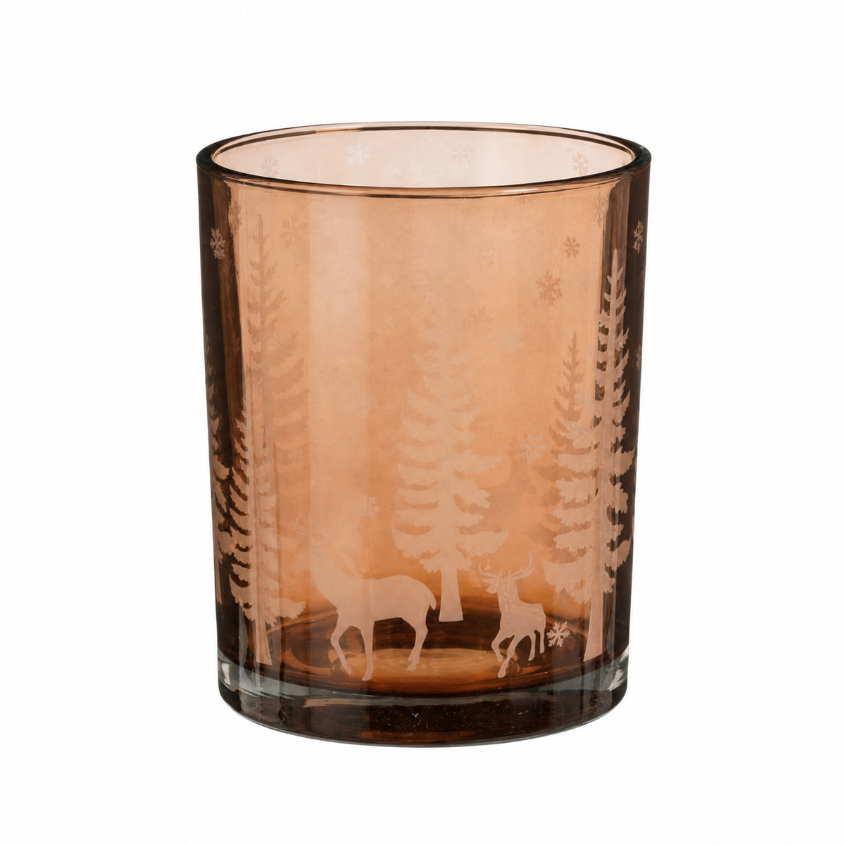Tealight holder winter forest 10 cm in diameter