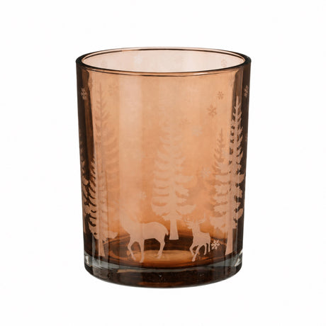 Tealight holder winter forest 10 cm in diameter