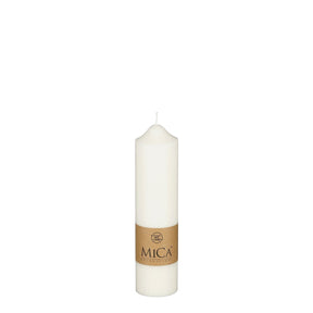Hvidt bloklys 20 cm højt i ren stearin fra Mica Decorations