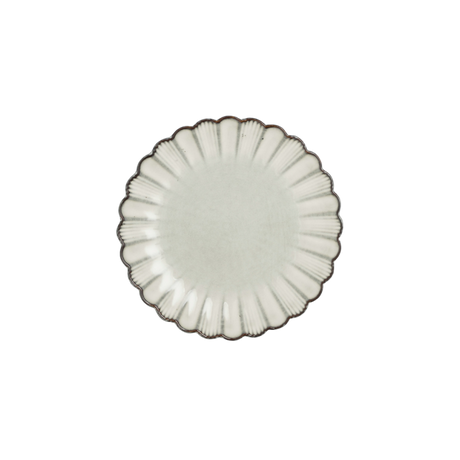 Corfu tallerken i grå med facon som en blomst