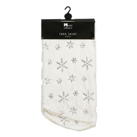 Juletræstæppe hvidt med snefnug