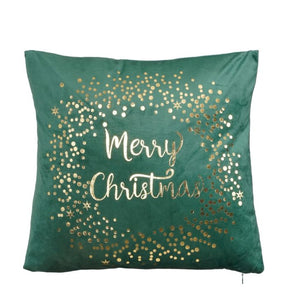 Pyntepude Merry Christmas grøn