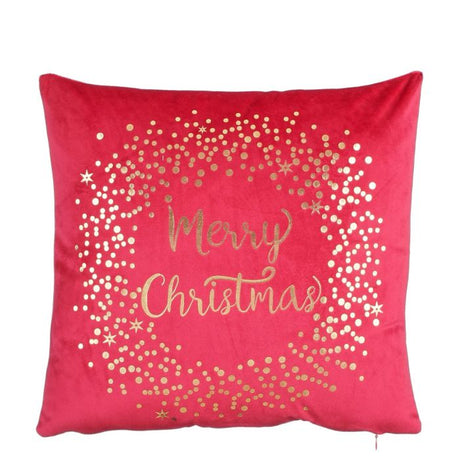 Pyntepude Merry Christmas rød