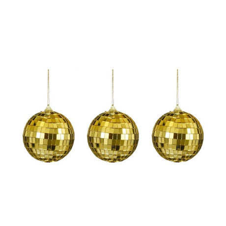 Spejlkugler guld 8 cm i dia 3-pak