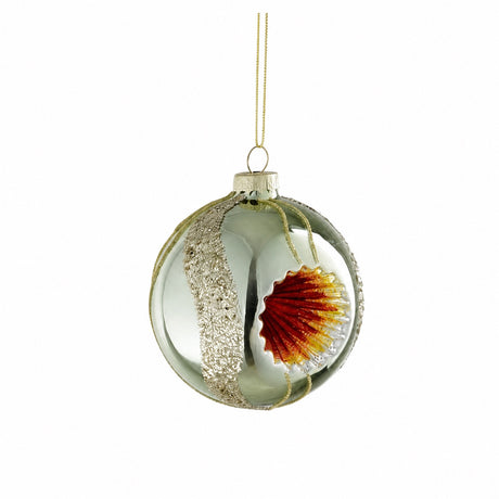Christmas bauble Reflective bauble red or mint 8 cm in diameter