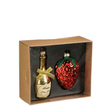 Julekugler i sæt champagne