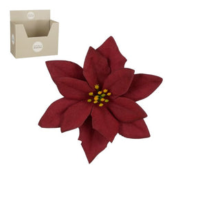 Julestjerne med klips bordeaux