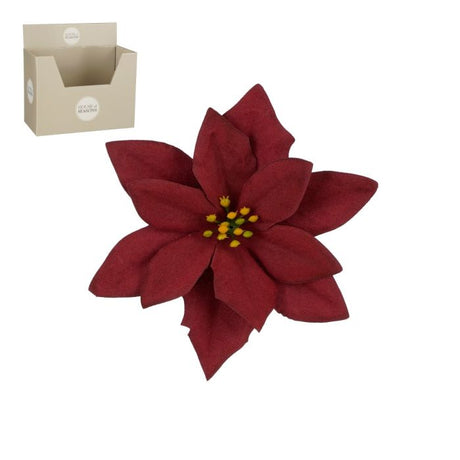 Julestjerne med klips bordeaux