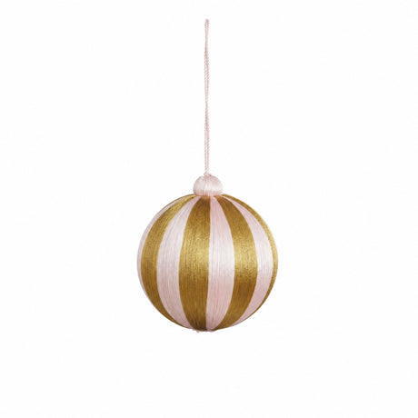 Christmas baubles with stripes 10 cm in diameter