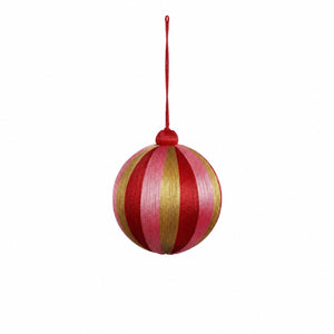 Christmas baubles with stripes 10 cm in diameter