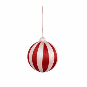 Christmas baubles with stripes 10 cm in diameter