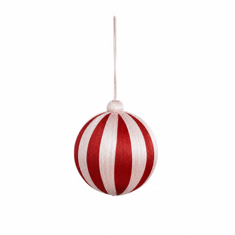 Christmas baubles with stripes 10 cm in diameter
