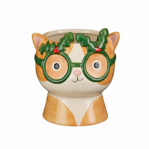 Funny flowerpot cat