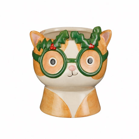 Funny flowerpot cat