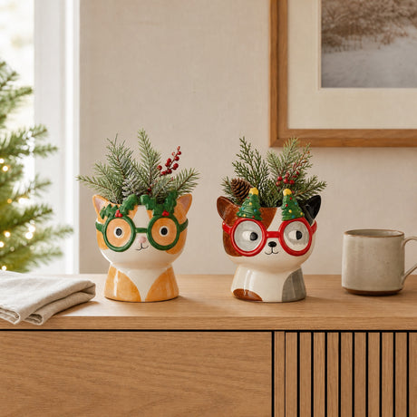 Funny flowerpot cat