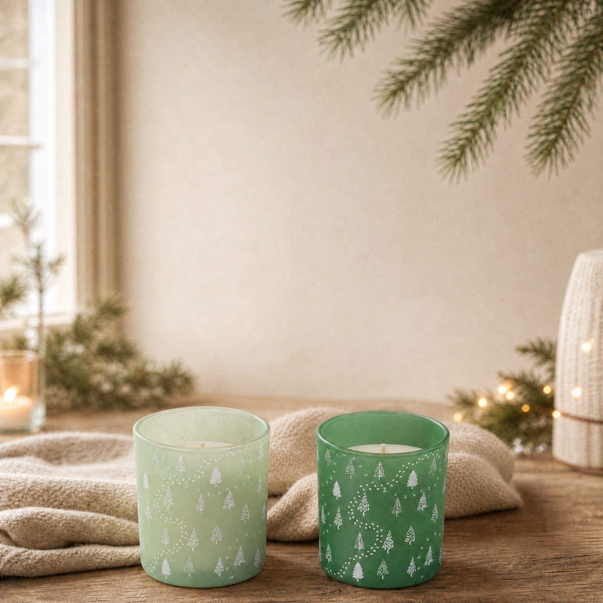 Gift pack with scented candles winter