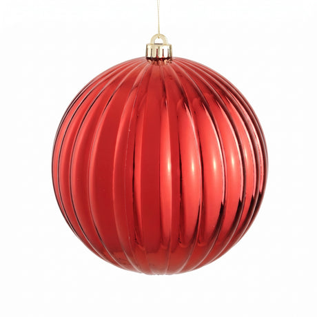 Large Christmas bauble with grooves 20 cm in diameter
