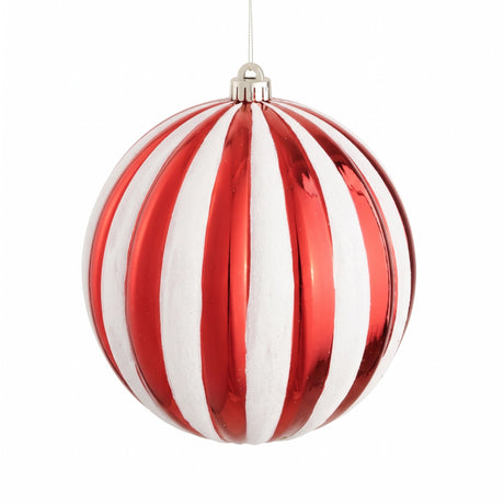 Large Christmas bauble with grooves 20 cm in diameter