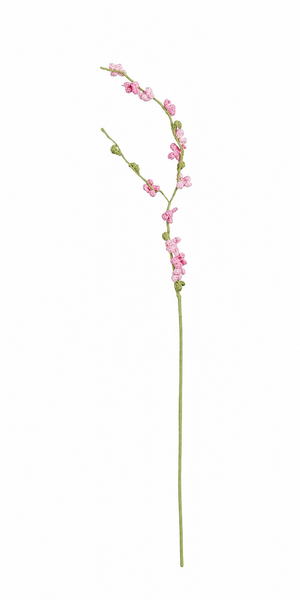 Mørk lyserød hæklet blomstrende forårsgren 76 cm lang