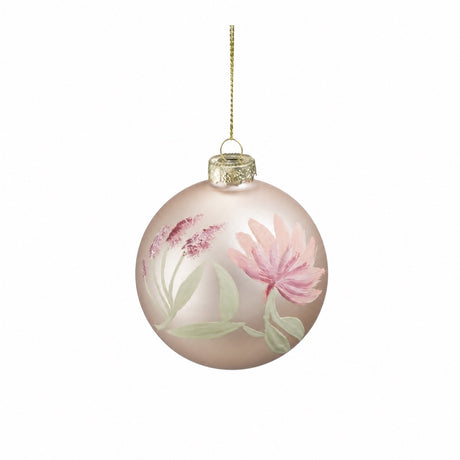 Christmas baubles with painted flowers