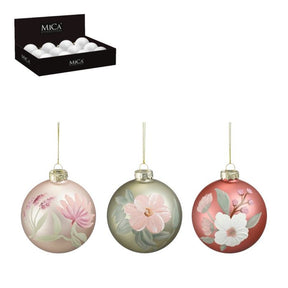 Julekugler med malede blomster