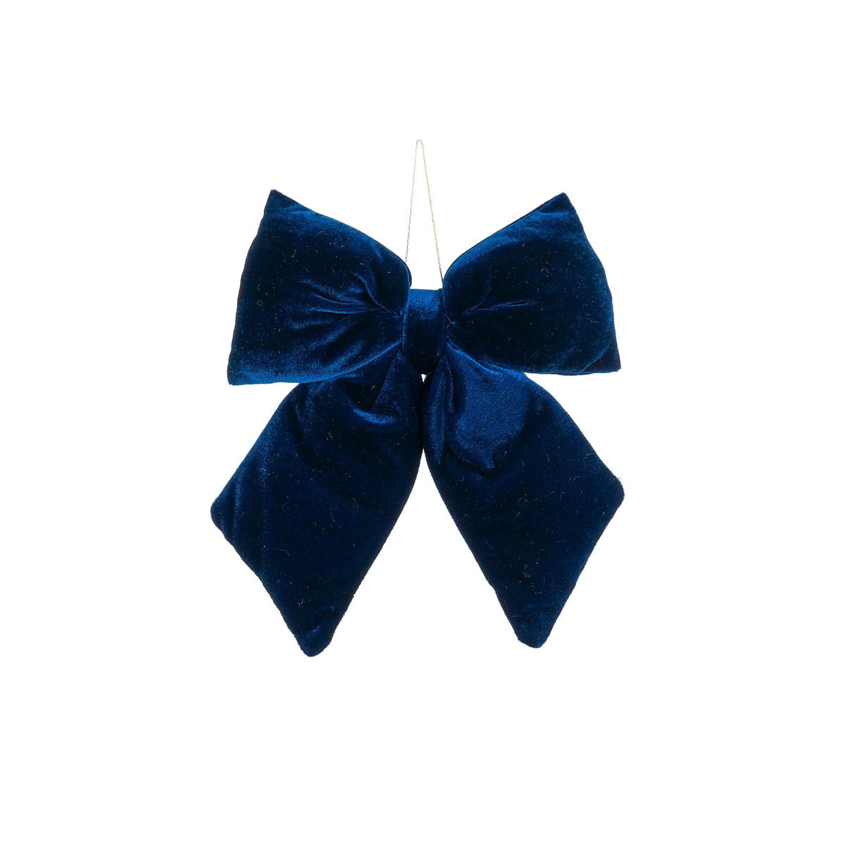 Dark blue velvet bow, 20 cm wide, for hanging