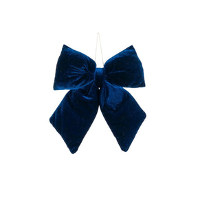 Dark blue velvet bow, 20 cm wide, for hanging