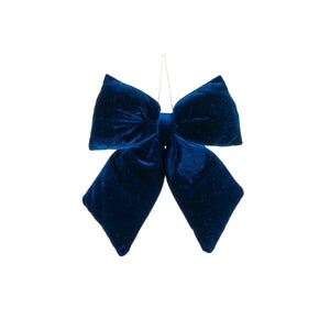 Dark blue velvet bow, 20 cm wide, for hanging