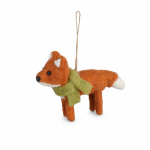 Foxes in felt/wool for hanging