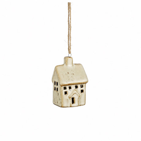 Porcelain hanging houses with six front-facing windows