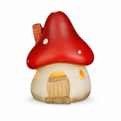 Mushroom house with LED lights 16 cm high