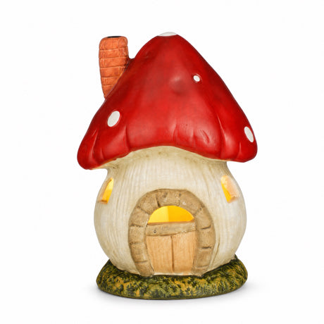 Mushroom house with LED lights 16 cm high