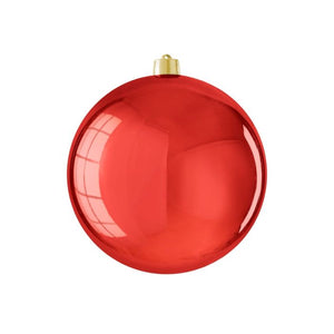 Large Christmas bauble glossy red 25 cm in diameter