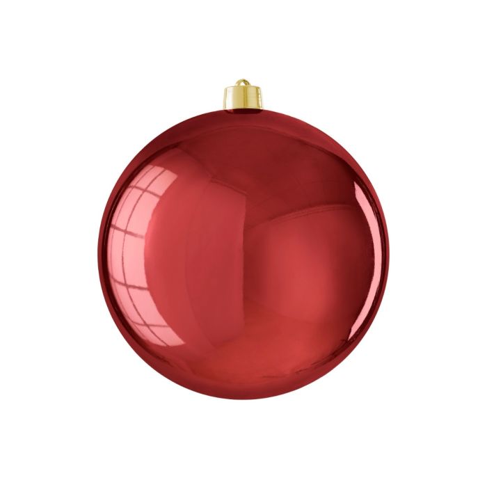 Large Christmas bauble glossy dark red 25 cm in diameter