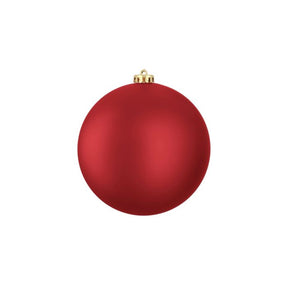 Stor julekugle mat mørkerød 15 cm i dia