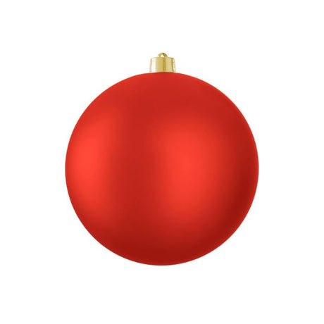 Stor julekugle mat rød 25 cm i dia