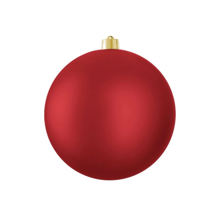 Large Christmas bauble matt dark red 25 cm in diameter