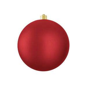 Large Christmas bauble matt dark red 25 cm in diameter
