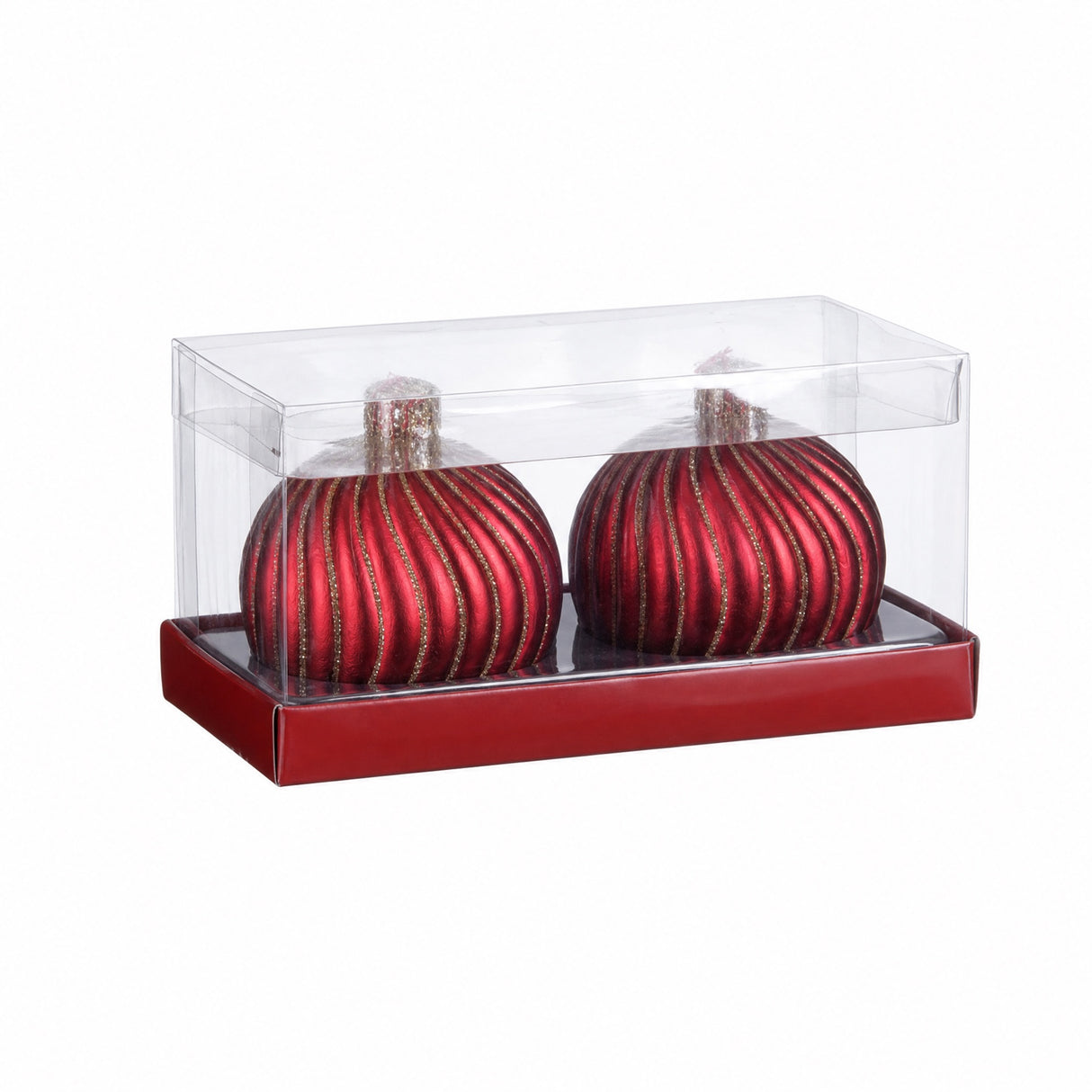 Light Christmas bauble 6 cm 2-pack
