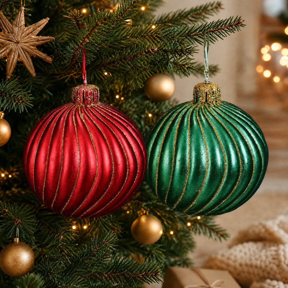 Light Christmas bauble 9 cm
