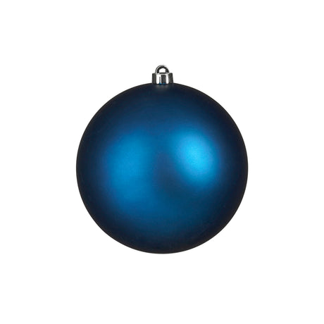 Large matte blue Christmas bauble, 20 cm diameter, made from recycled plastic