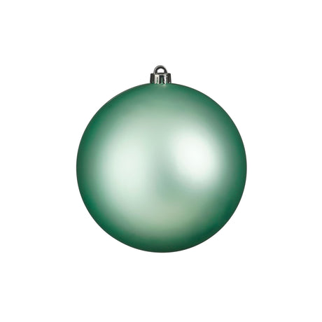 Large matte mint green Christmas bauble, 20 cm diameter, recycled plastic