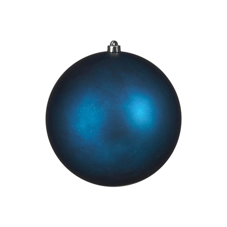 Large matte blue Christmas bauble, 25 cm diameter, made from recycled plastic